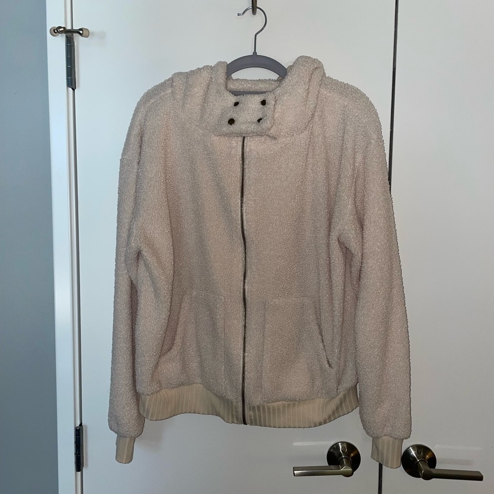 Anthropologie Porridge Gillian Sherpa Hoodie Jacket - Cream